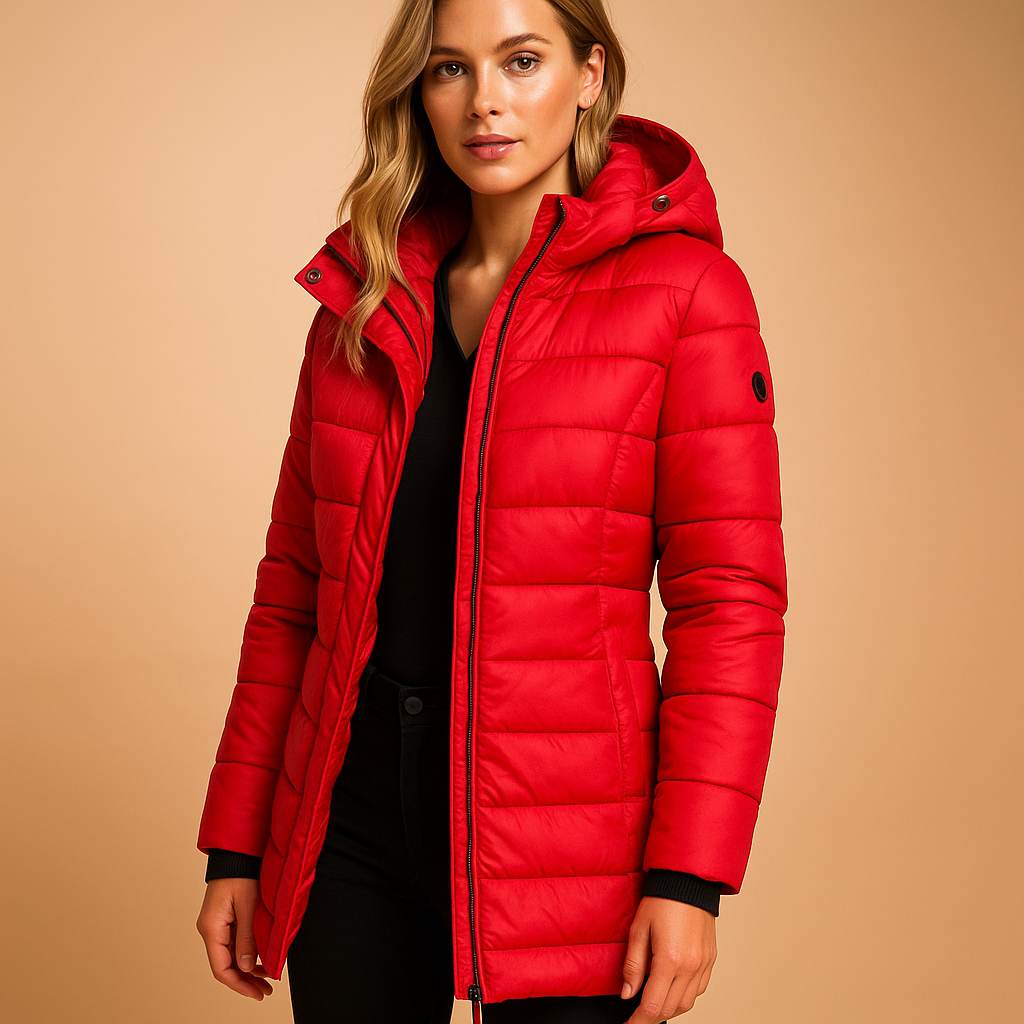 Damen Winterjacke mit Kapuze und tailliertem Schnitt - J&B - 5 - Jasminaboutique.com