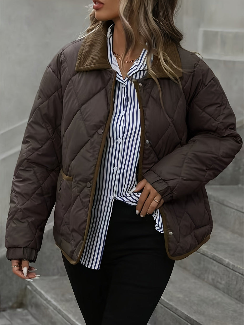 Jacke Damen mit Steppmuster und praktischen Taschen - J&B - 5 - Jasminaboutique.com