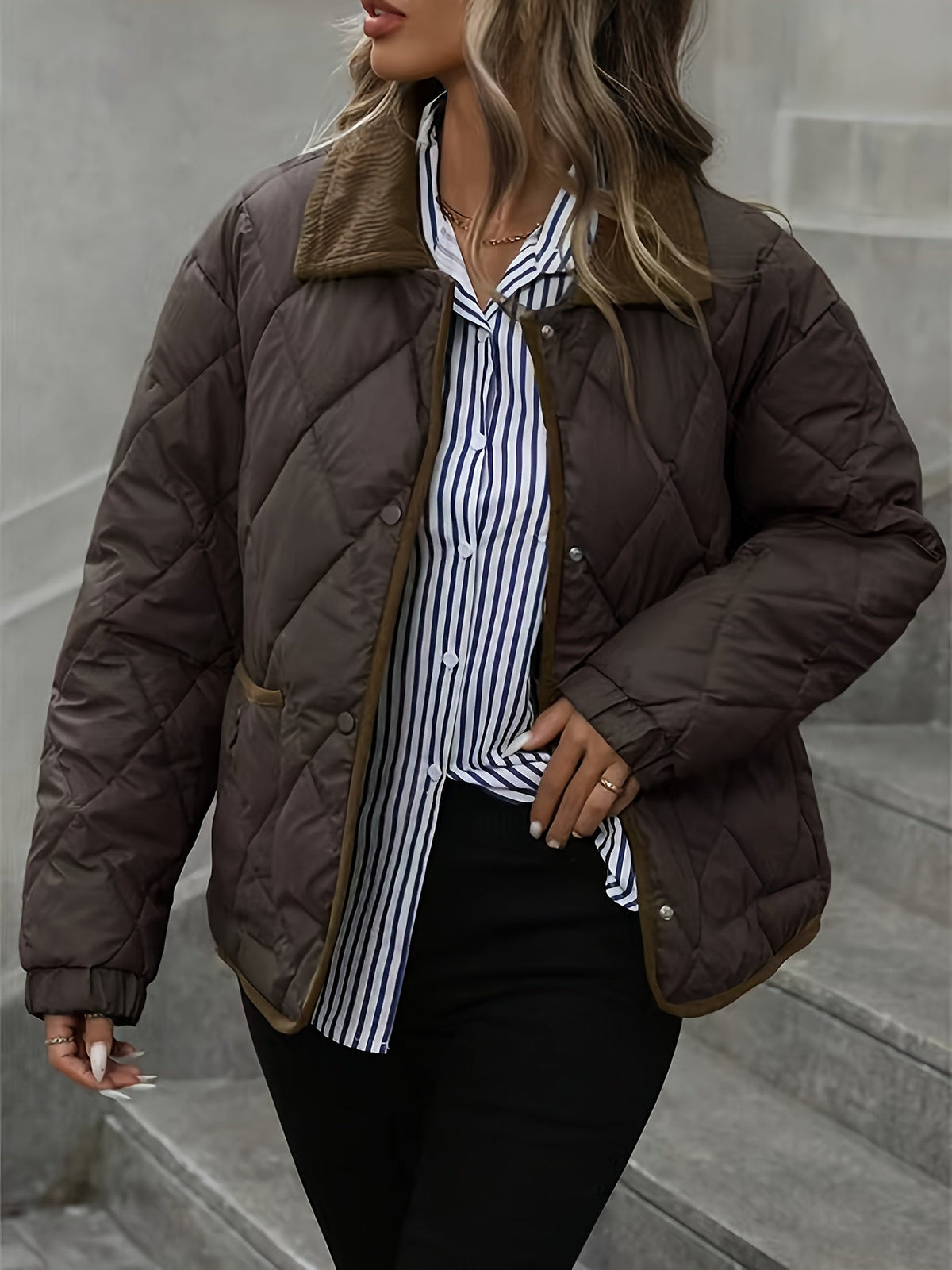 Jacke Damen mit Steppmuster und praktischen Taschen - J&B - 5 - Jasminaboutique.com