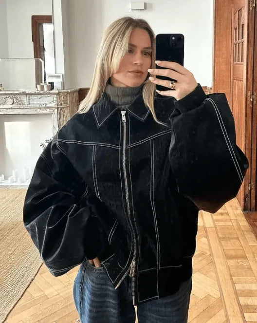 Damen Jacke mit Oversize-Schnitt und lässigem Design - J&B - 3 - Jasminaboutique.com