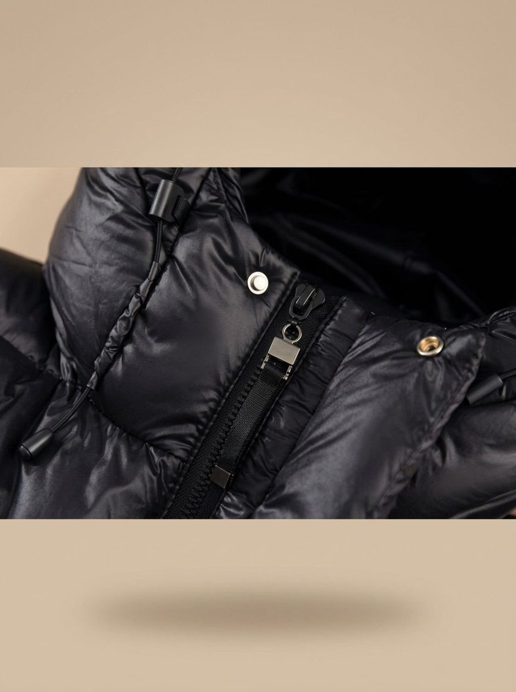 Damen Steppmantel mit Kapuze und langem Schnitt - J&B - 11 - Jasminaboutique.com