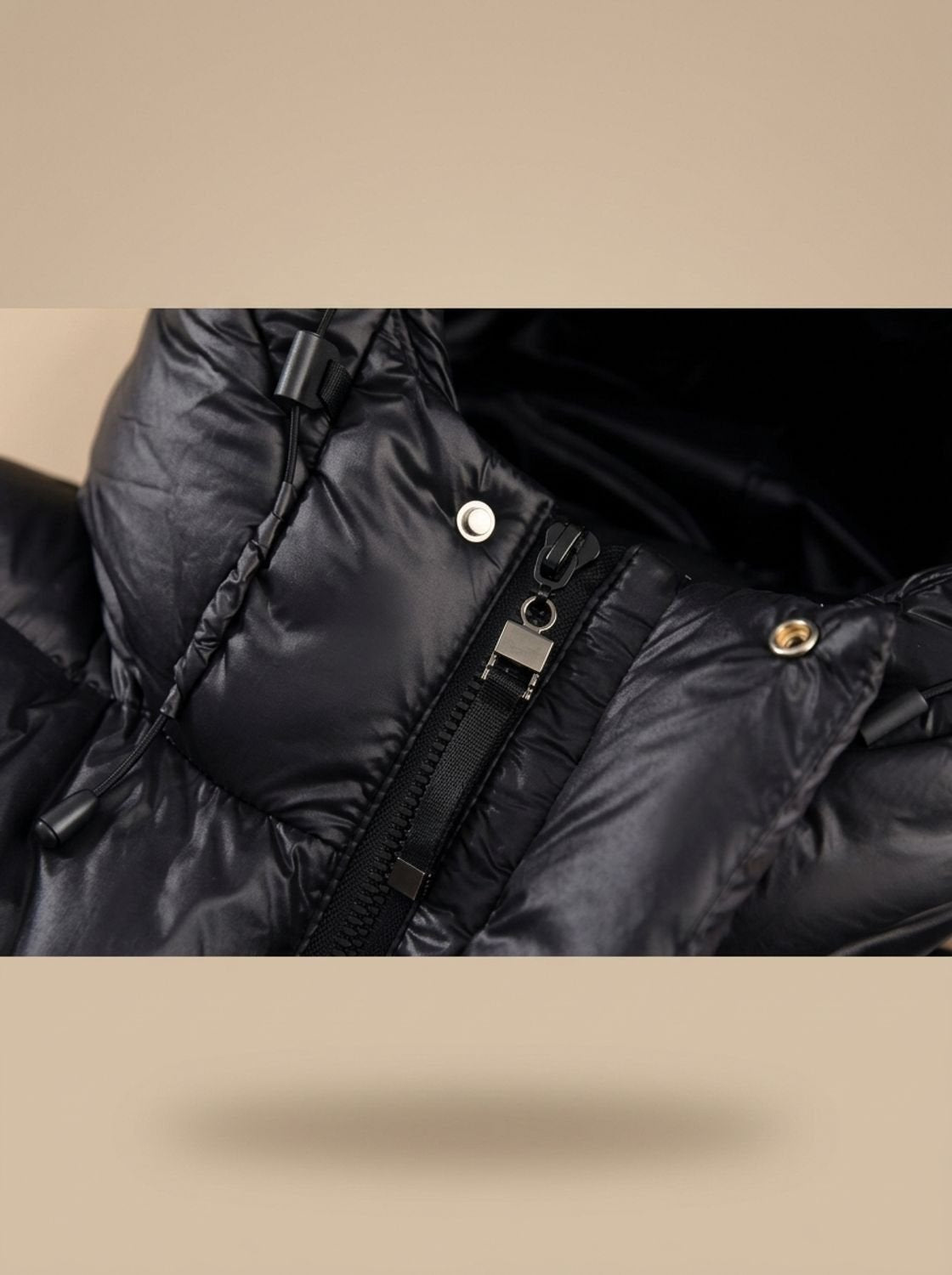 Damen Steppmantel mit Kapuze und langem Schnitt - J&B - 11 - Jasminaboutique.com