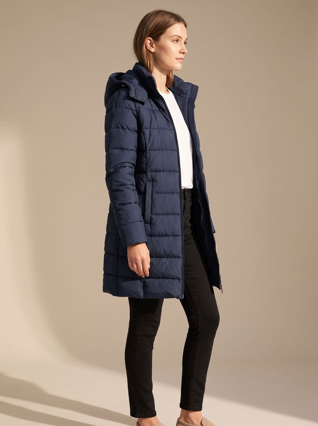Damen Jacke mit Kapuze und durchgehendem Reißverschluss - J&B - 1 - Jasminaboutique.com
