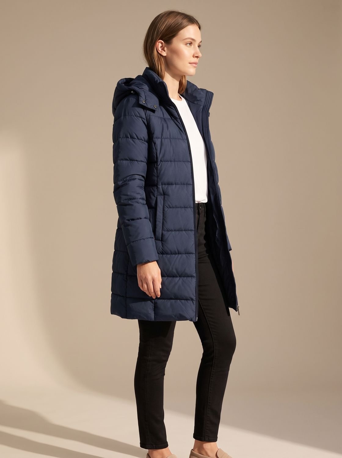 Damen Jacke mit Kapuze und durchgehendem Reißverschluss - J&B - 1 - Jasminaboutique.com
