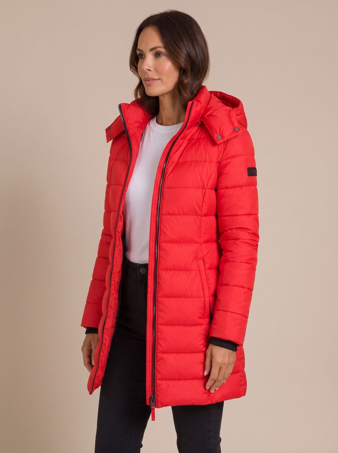 Damen Jacke mit Kapuze und durchgehendem Reißverschluss - J&B - 7 - Jasminaboutique.com