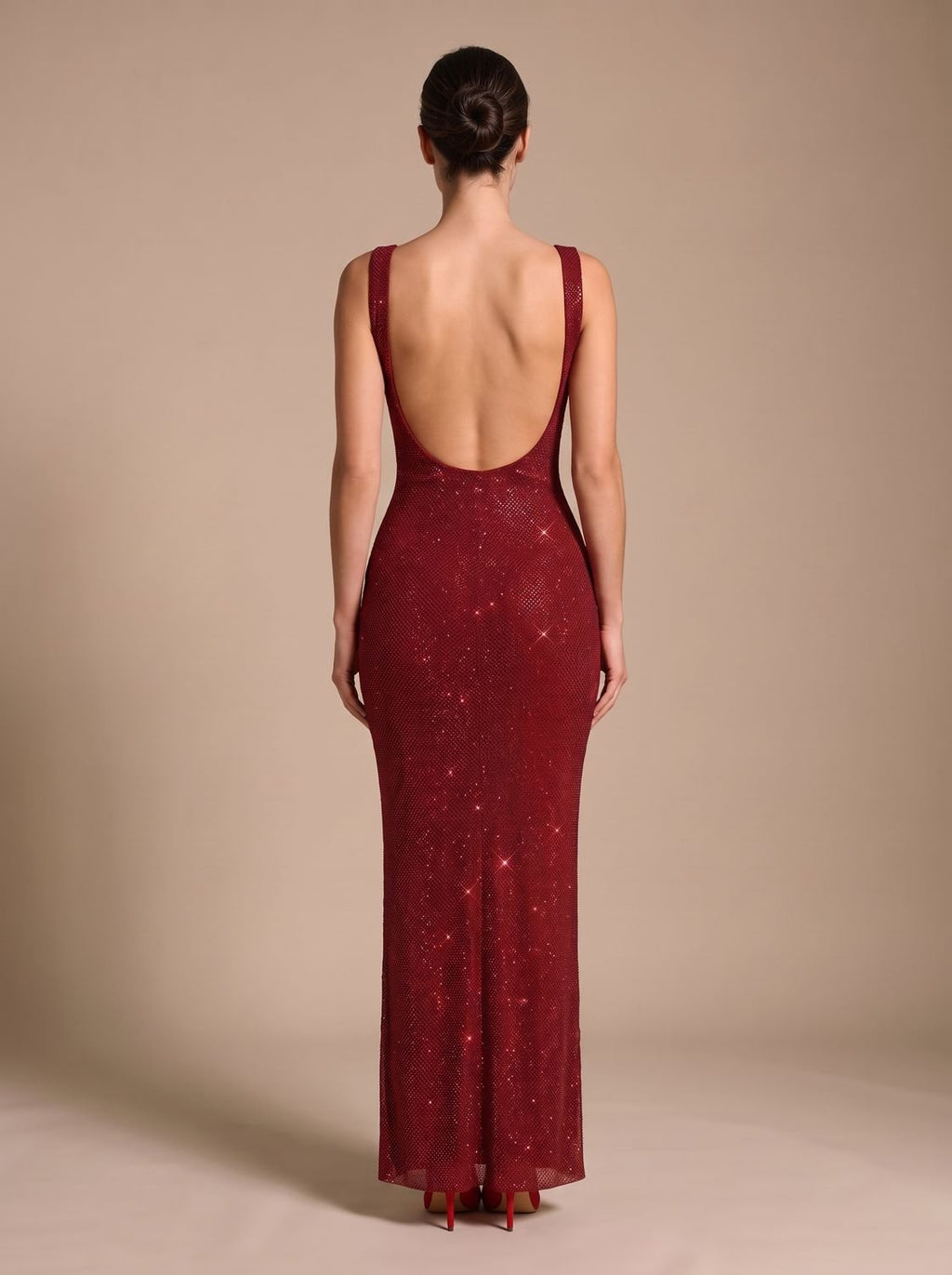 Maxikleid Damen mit offener Rückseite und schmaler Silhouette - J&B - 3 - Jasminaboutique.com