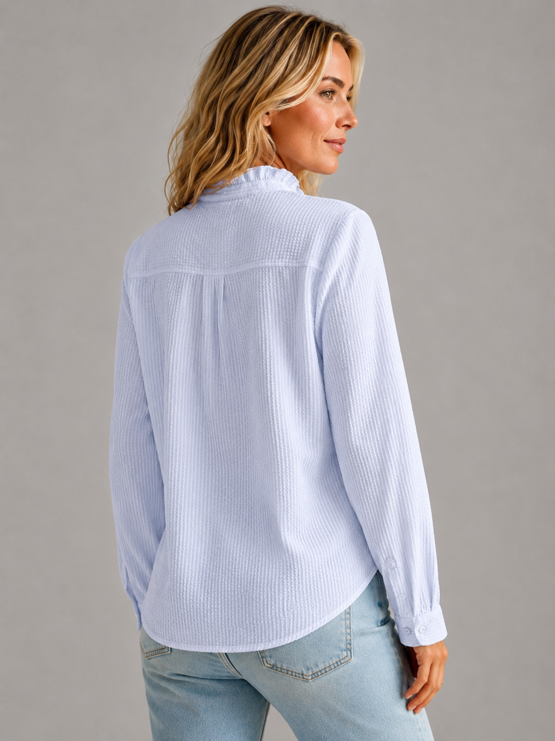 Bluse Damen mit Rüschendetails und lässigem Schnitt - J&B - 3 - Jasminaboutique.com