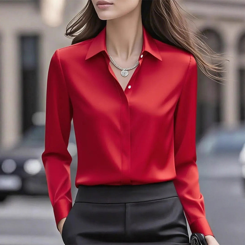 Bluse Damen mit Umlegekragen und Knopfleiste - J&B - 1 - Jasminaboutique.com