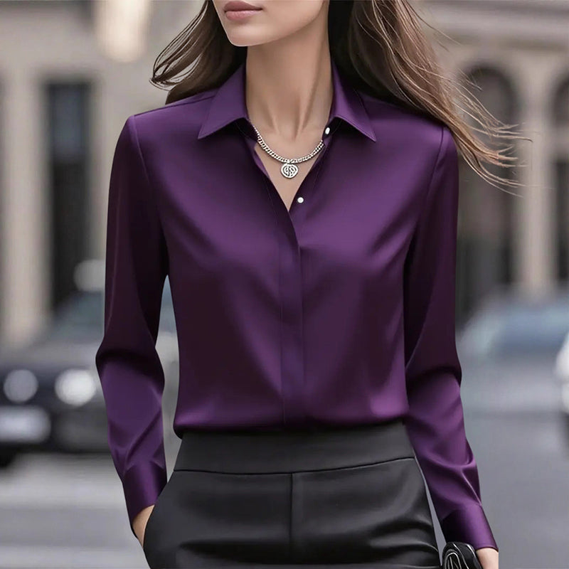 Bluse Damen mit Umlegekragen und Knopfleiste - J&B - 2 - Jasminaboutique.com