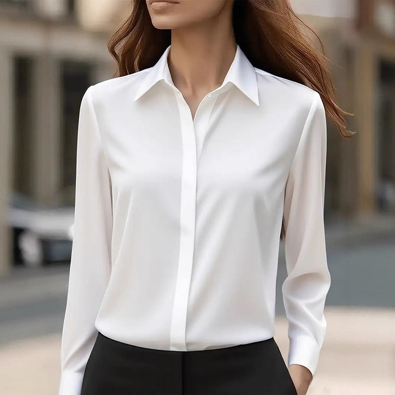 Bluse Damen mit Umlegekragen und Knopfleiste - J&B - 4 - Jasminaboutique.com
