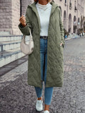 Damen Steppmantel mit Kapuze und langem Schnitt - J&B - 1 - Jasminaboutique.com