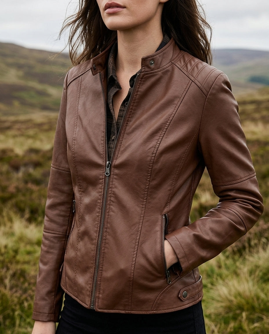 Damen Jacke mit Stehkragen und tailliertem Schnitt - J&B - 3 - Jasminaboutique.com
