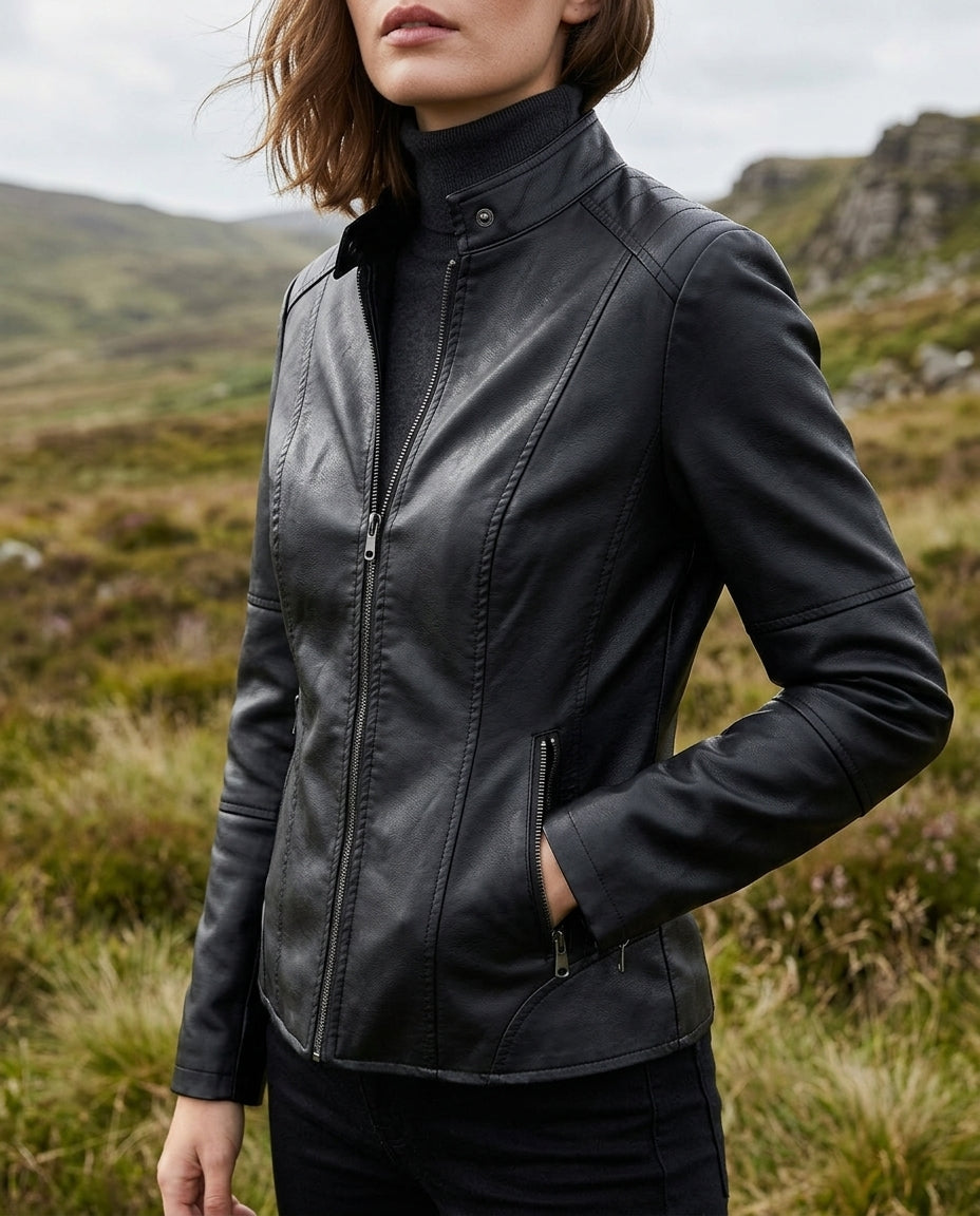 Damen Jacke mit Stehkragen und tailliertem Schnitt - J&B - 5 - Jasminaboutique.com