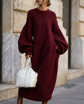 Maxikleid Damen mit oversized Schnitt und Ballonärmeln - J&B - 1 - Jasminaboutique.com