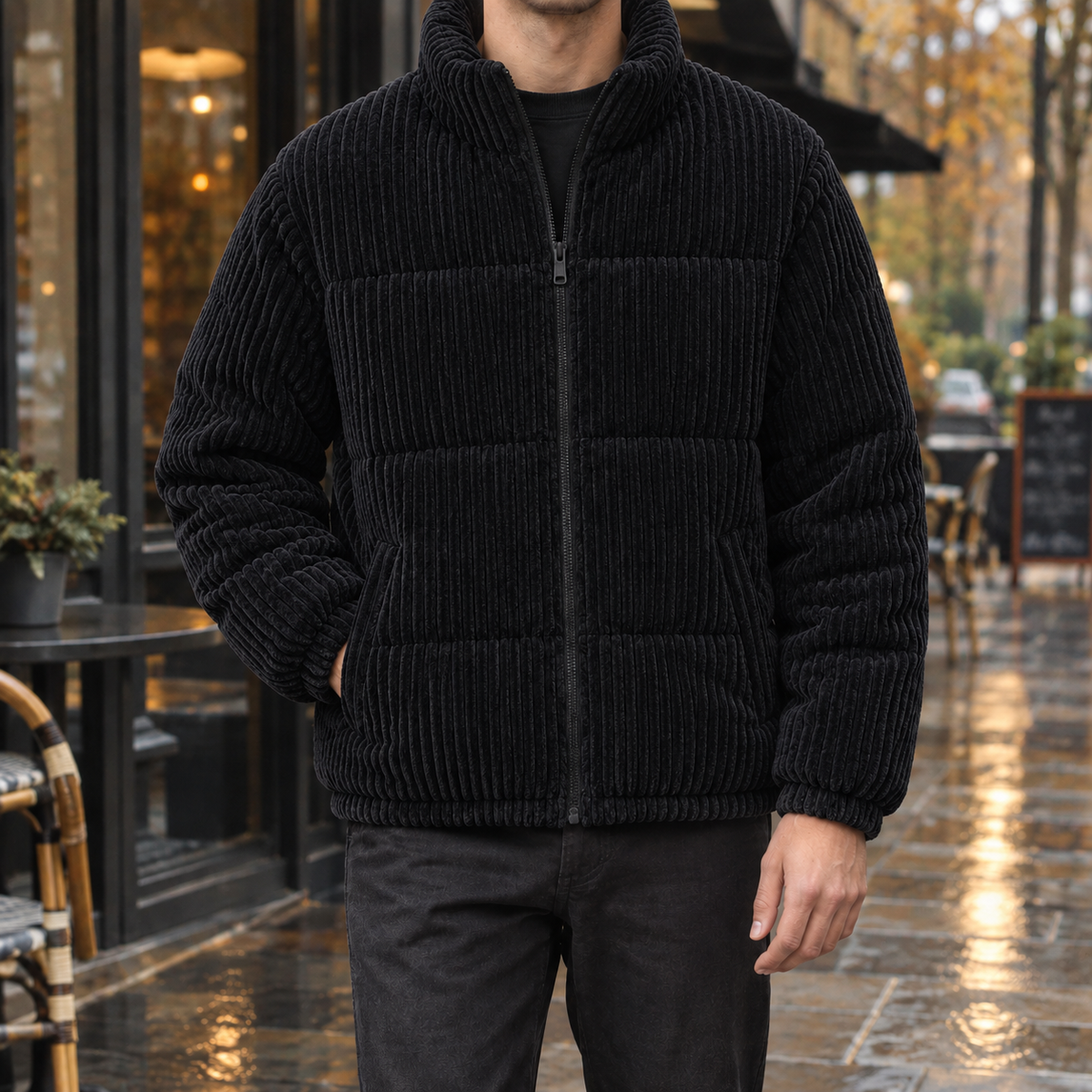 Jacket Herren mit Stehkragen und Reißverschluss - J&B - 3 - Jasminaboutique.com