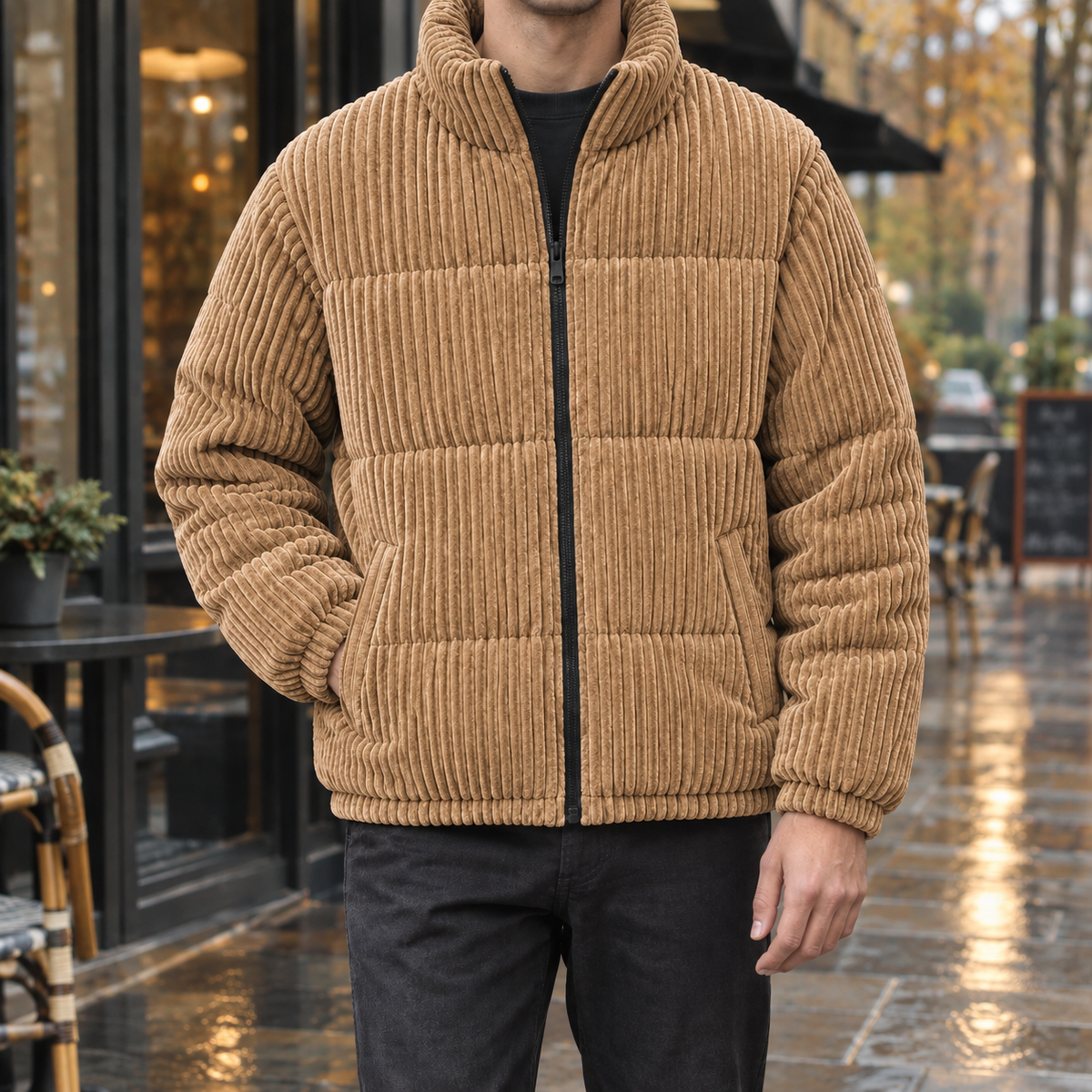 Jacket Herren mit Stehkragen und Reißverschluss - J&B - 4 - Jasminaboutique.com
