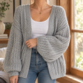 Cardigan Damen mit lässigem Schnitt und Ballonärmel - J&B - 1 - Jasminaboutique.com