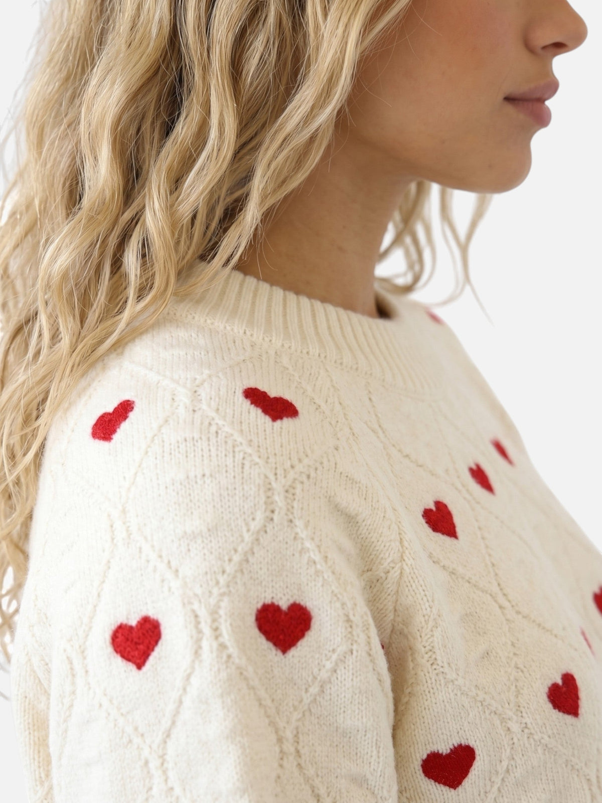 Pullover Damen mit Herzmotiv und klassischem Schnitt - J&B - 3 - Jasminaboutique.com