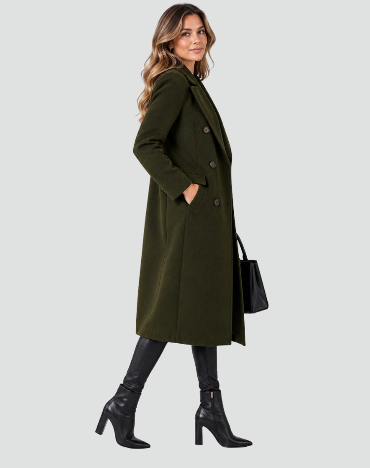 Damen Mantel - Klassischer Schnitt mit doppelter Knopfleiste - J&B - 6 - Jasminaboutique.com