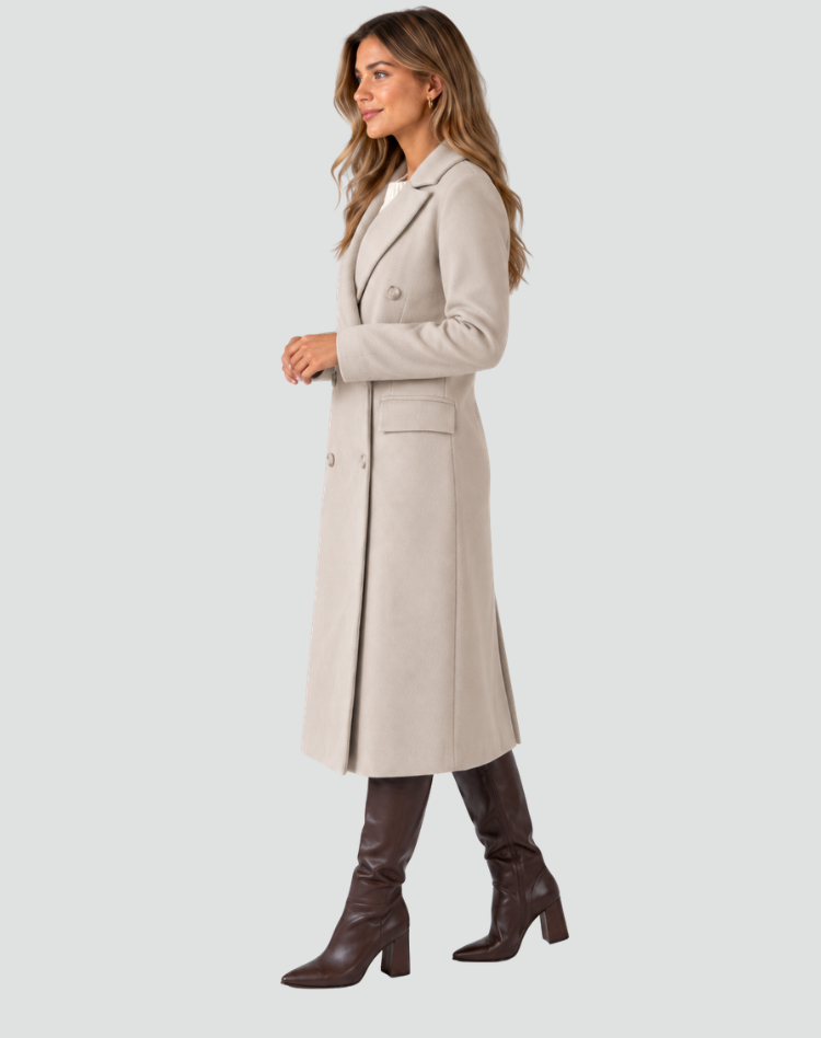Damen Mantel - Klassischer Schnitt mit doppelter Knopfleiste - J&B - 10 - Jasminaboutique.com