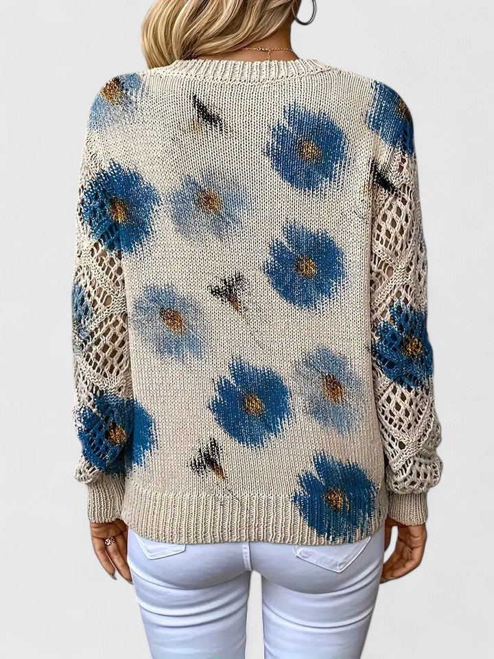 Pullover Damen mit V-Ausschnitt und strukturiertem Schnitt - J&B - 12 - Jasminaboutique.com