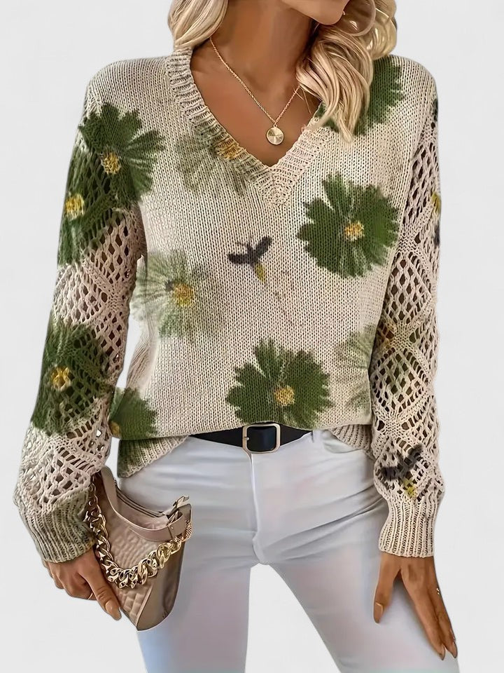 Pullover Damen mit V-Ausschnitt und strukturiertem Schnitt - J&B - 14 - Jasminaboutique.com
