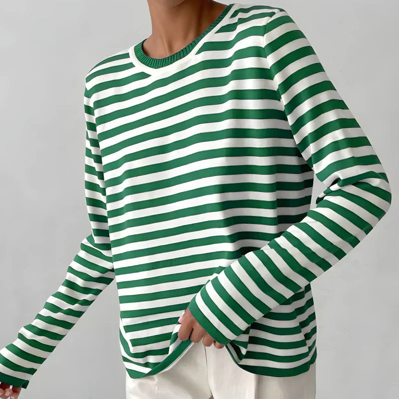 Pullover Damen - Lässiger Schnitt mit Rundhalsausschnitt - J&B - 2 - Jasminaboutique.com