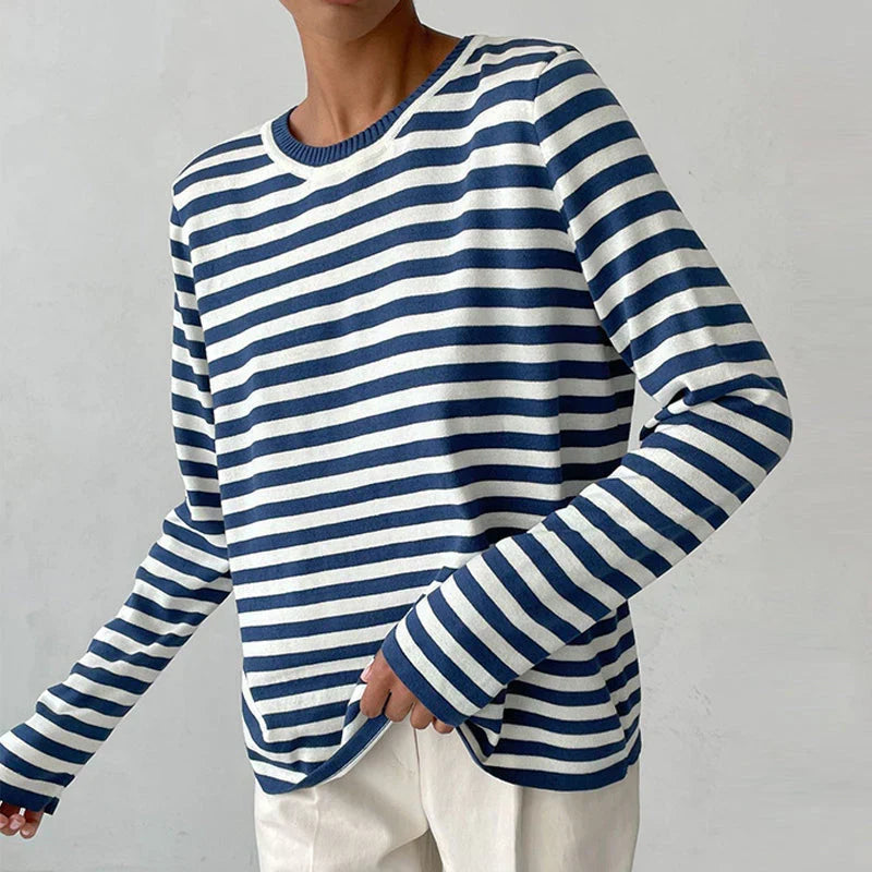 Pullover Damen - Lässiger Schnitt mit Rundhalsausschnitt - J&B - 4 - Jasminaboutique.com