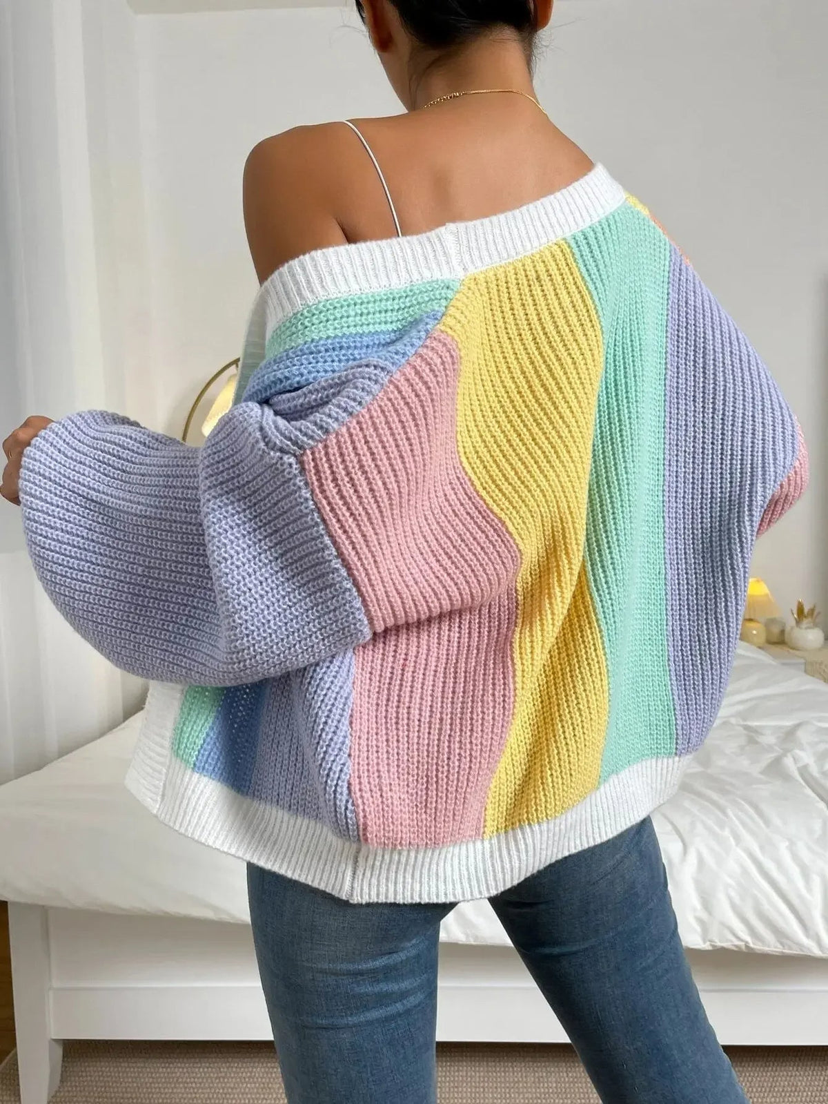 Damen Cardigan mit weitem Schnitt und lässigem Look - J&B - 2 - Jasminaboutique.com