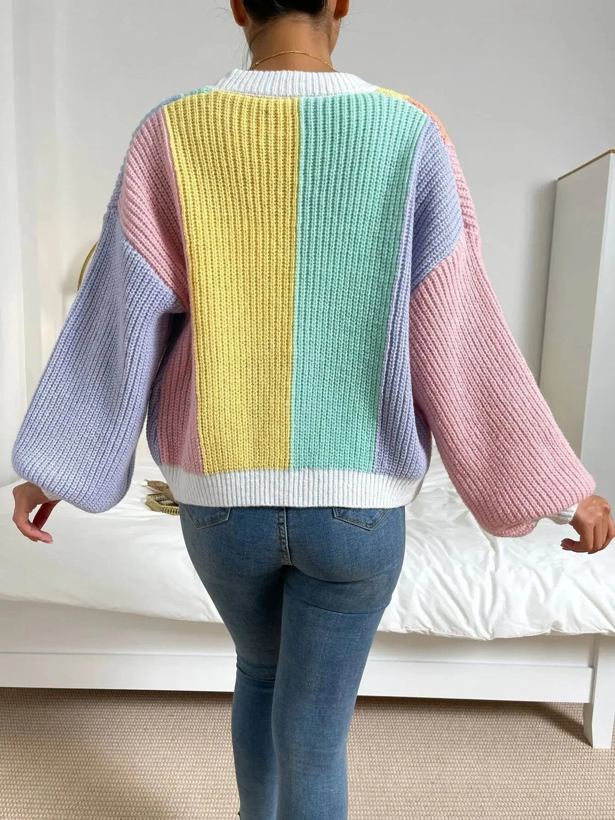 Damen Cardigan mit weitem Schnitt und lässigem Look - J&B - 3 - Jasminaboutique.com
