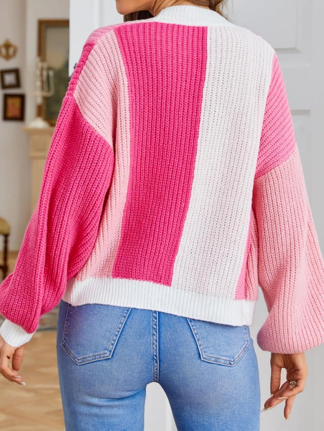 Damen Cardigan mit weitem Schnitt und lässigem Look - J&B - 5 - Jasminaboutique.com