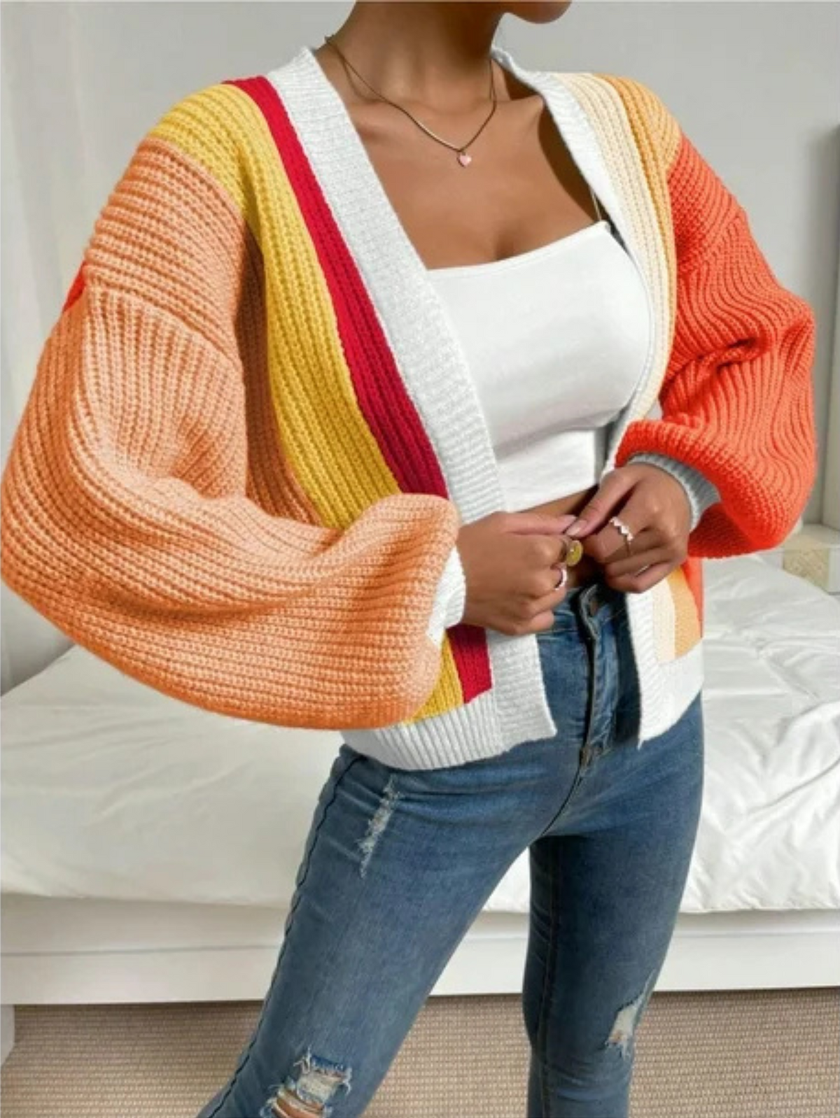 Damen Cardigan mit weitem Schnitt und lässigem Look - J&B - 13 - Jasminaboutique.com