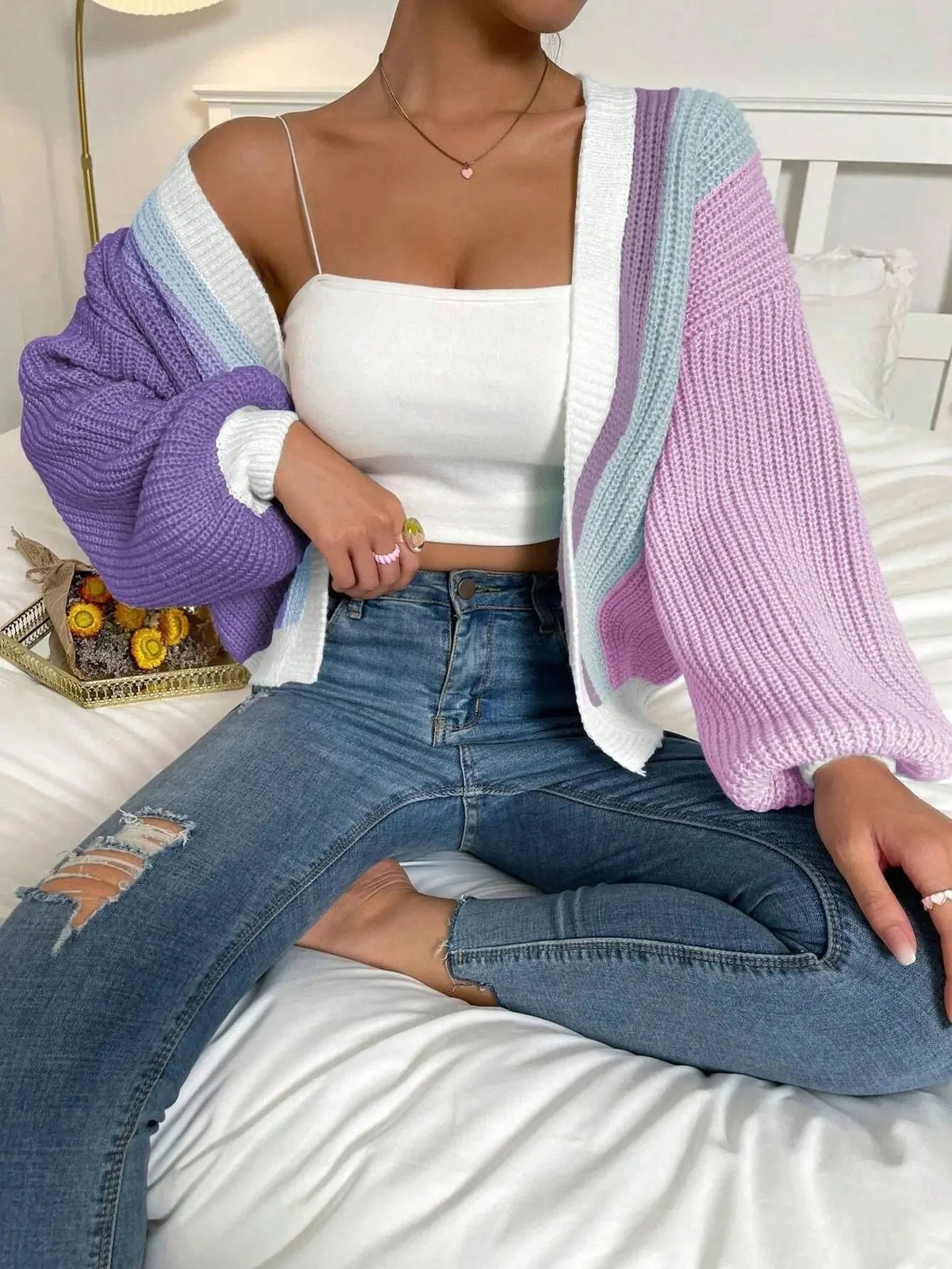 Damen Cardigan mit weitem Schnitt und lässigem Look - J&B - 16 - Jasminaboutique.com