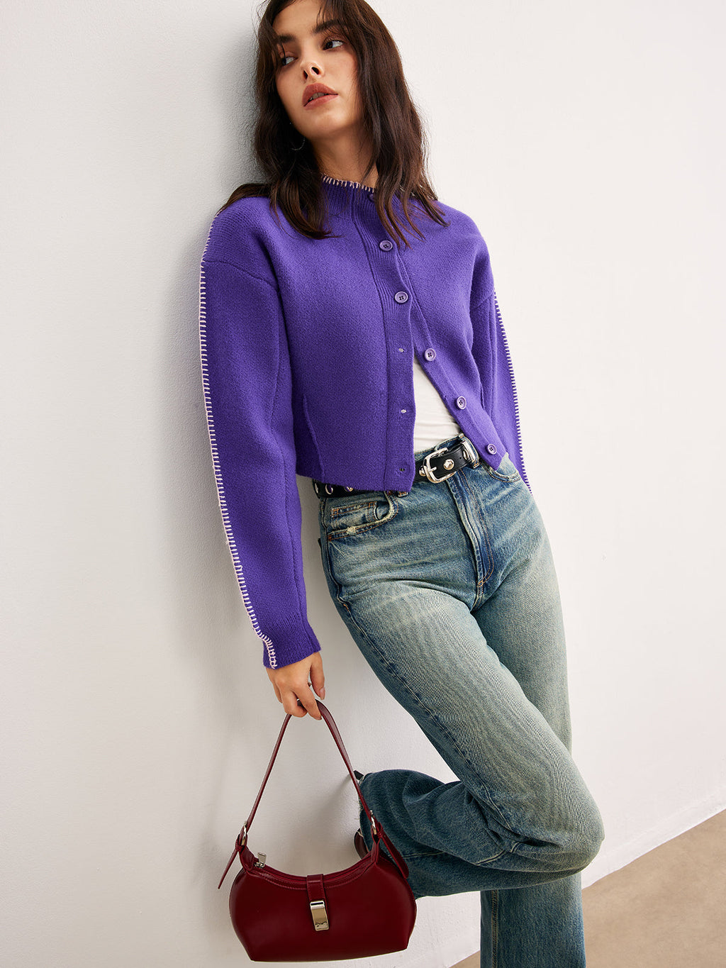 Cardigan Damen - Lässiger Schnitt mit Knopfverschluss - J&B - 3 - Jasminaboutique.com