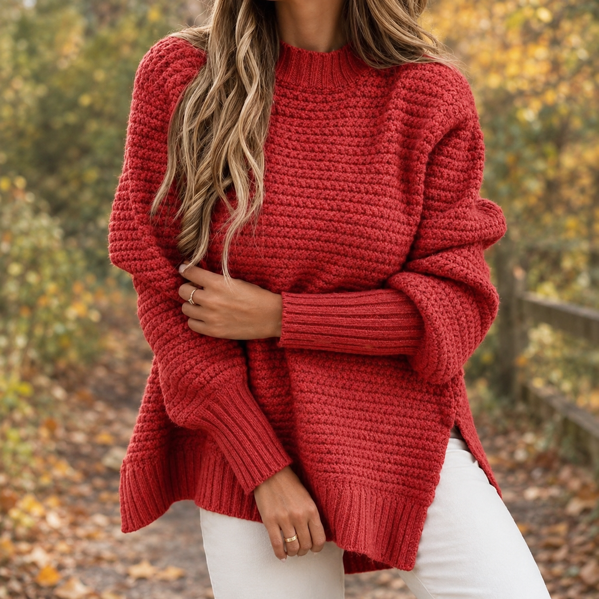 Pullover Damen mit strukturiertem Schnitt und lässiger Passform - J&B - 1 - Jasminaboutique.com