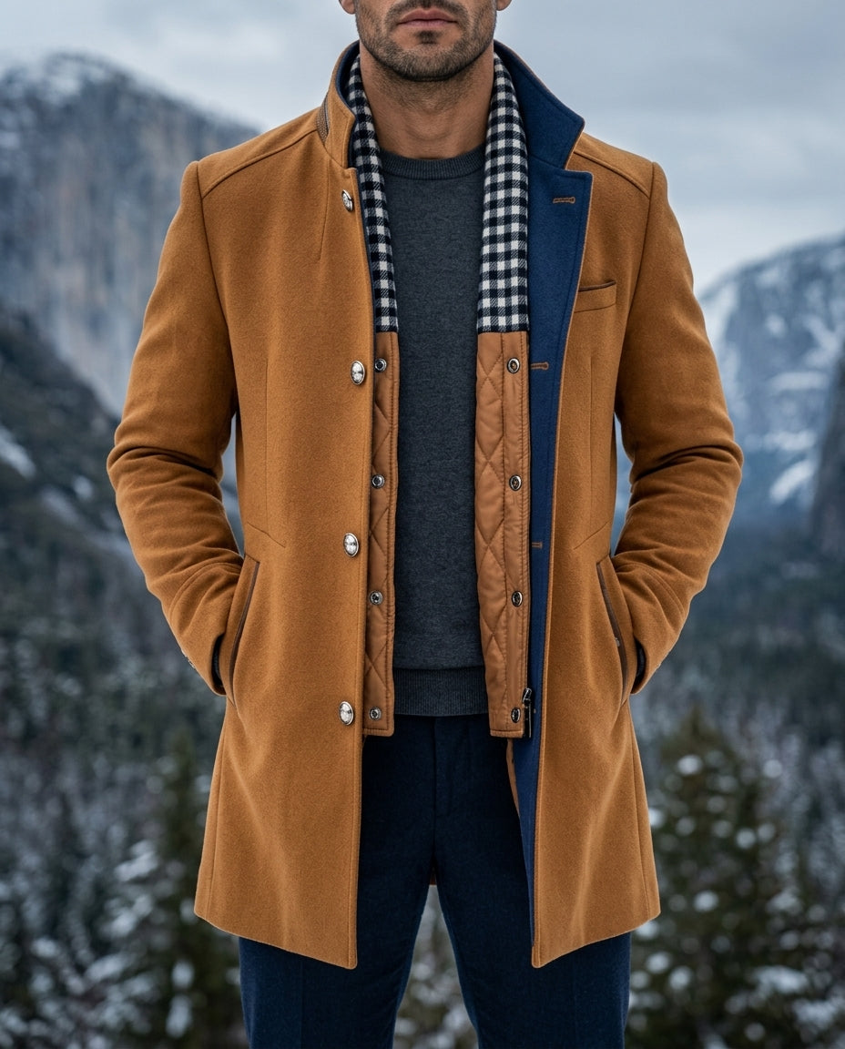 Herren Wintermantel mit klassischem Schnitt und warmem Innenfutter - J&B - 1 - Jasminaboutique.com