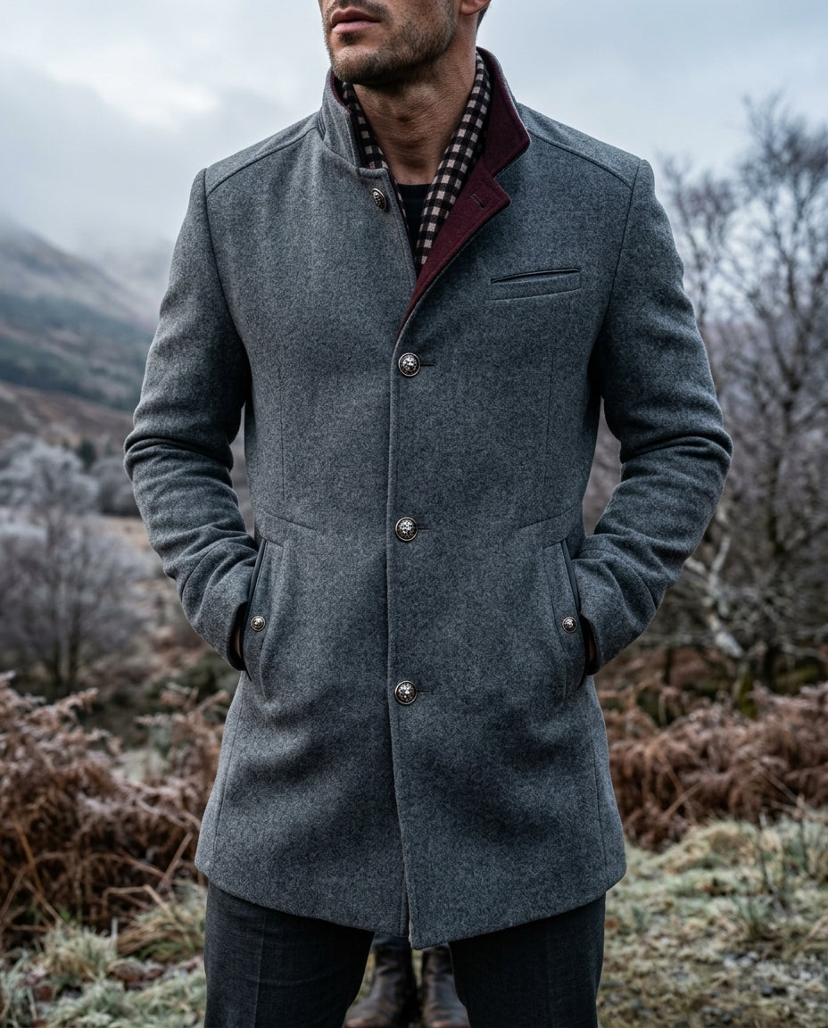 Herren Wintermantel mit klassischem Schnitt und warmem Innenfutter - J&B - 2 - Jasminaboutique.com
