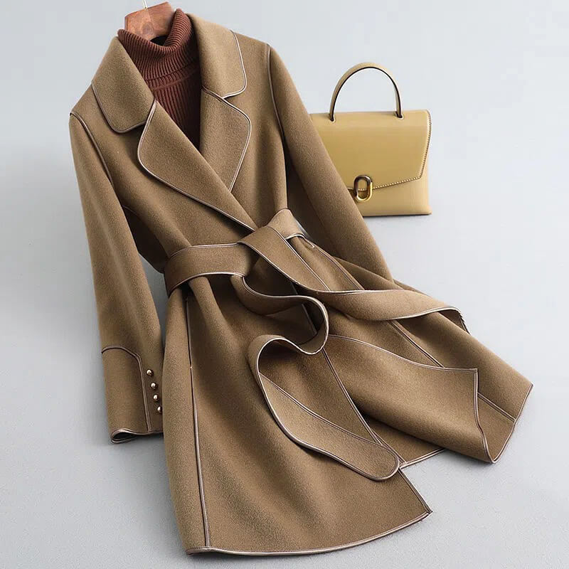 Trench Coat Damen mit Gürtel und elegantem Schnitt - J&B - 2 - Jasminaboutique.com