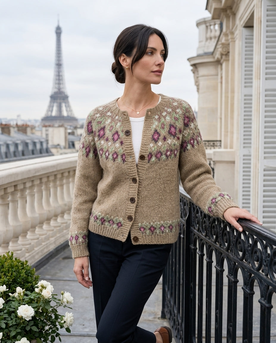 Cardigan Damen mit Fair Isle Muster und Knopfverschluss - J&B - 2 - Jasminaboutique.com