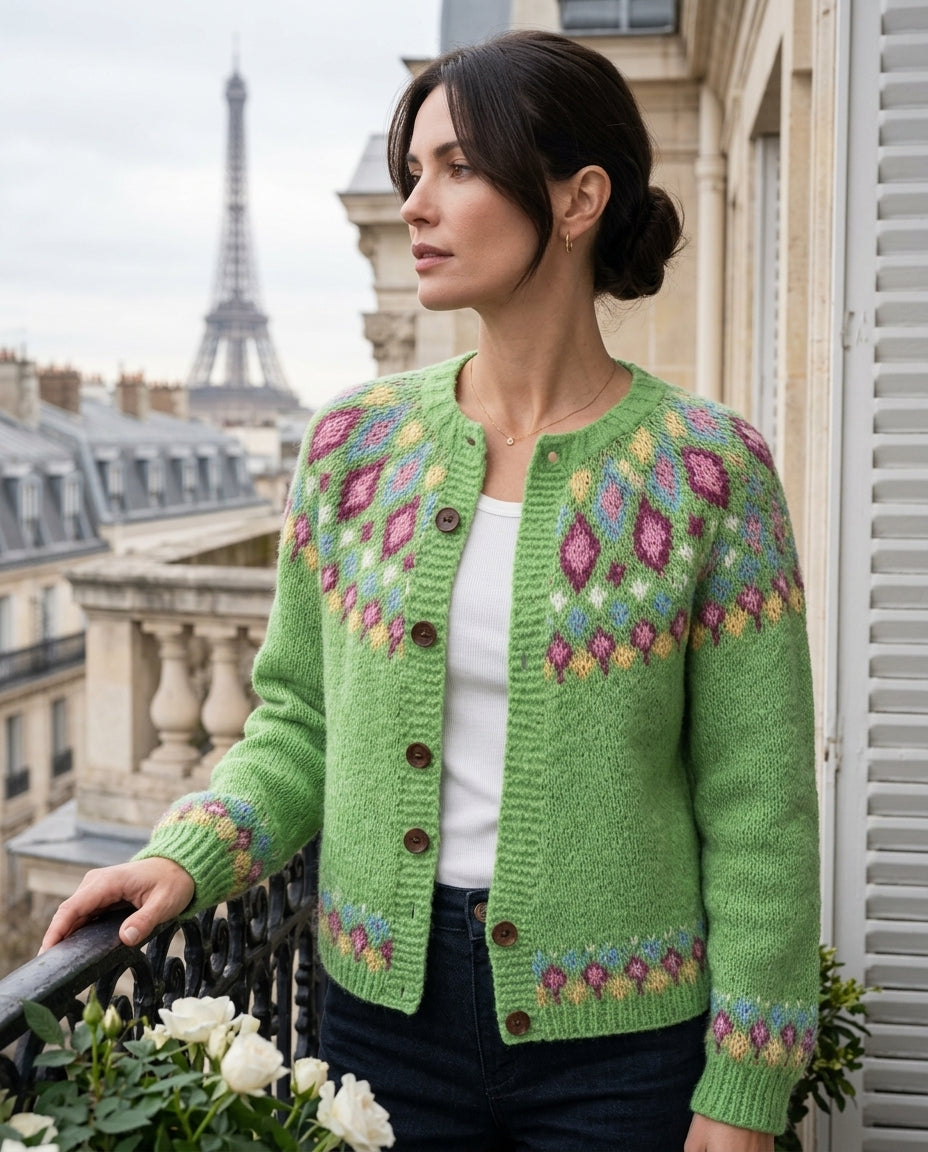 Cardigan Damen mit Fair Isle Muster und Knopfverschluss - J&B - 4 - Jasminaboutique.com