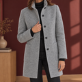 Damen Mantel mit Stehkragen und gerader Passform - 1 - Jasminaboutique.com