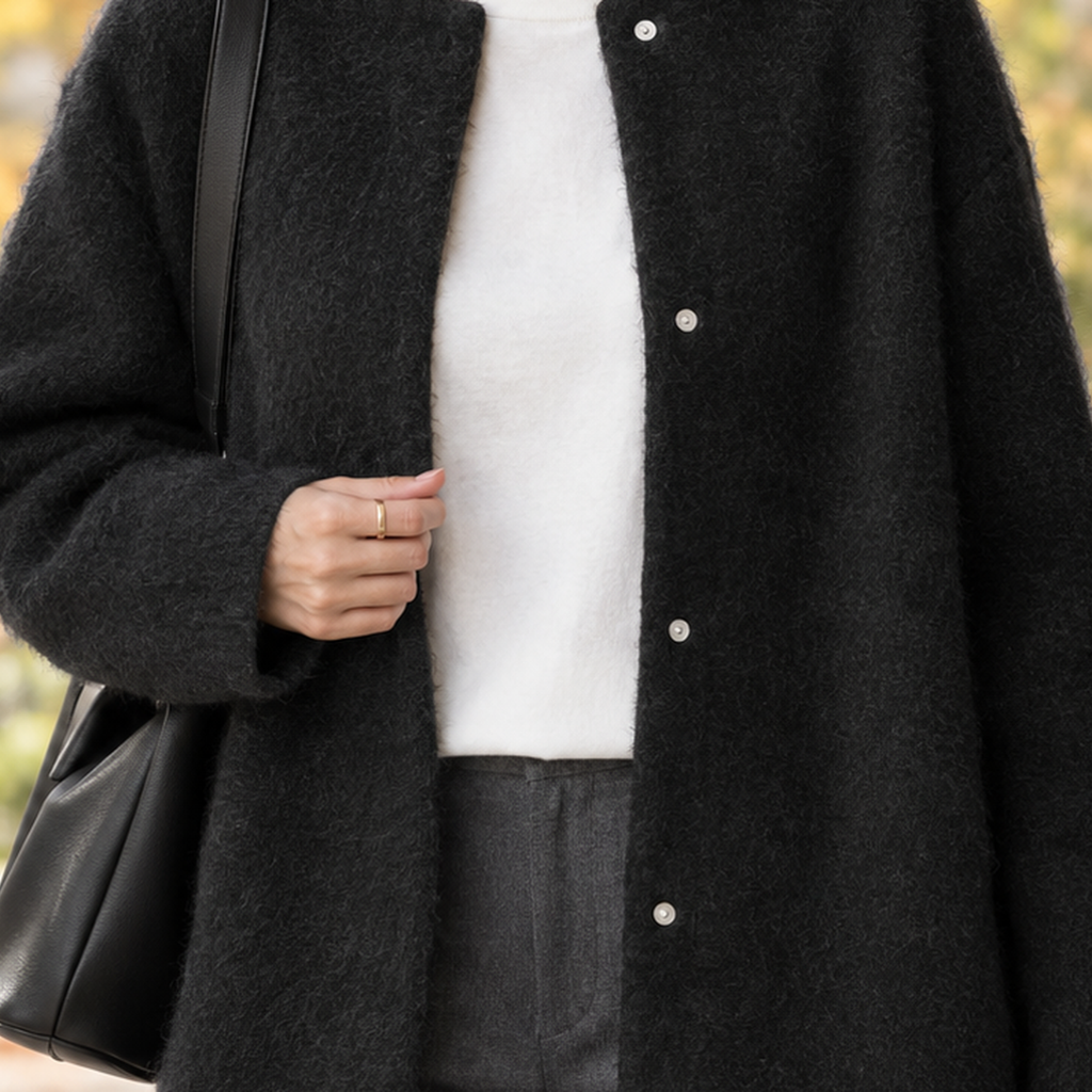 Cardigan Damen mit lässiger Passform und Knopfleiste - 2 - Jasminaboutique.com