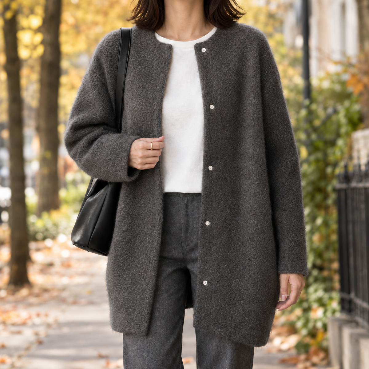 Cardigan Damen mit lässiger Passform und Knopfleiste - 5 - Jasminaboutique.com
