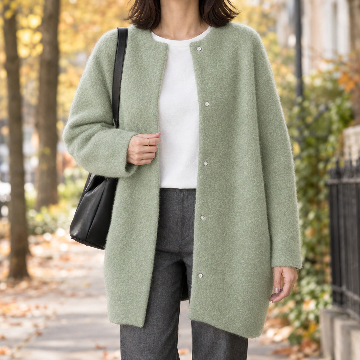 Cardigan Damen mit lässiger Passform und Knopfleiste - 6 - Jasminaboutique.com