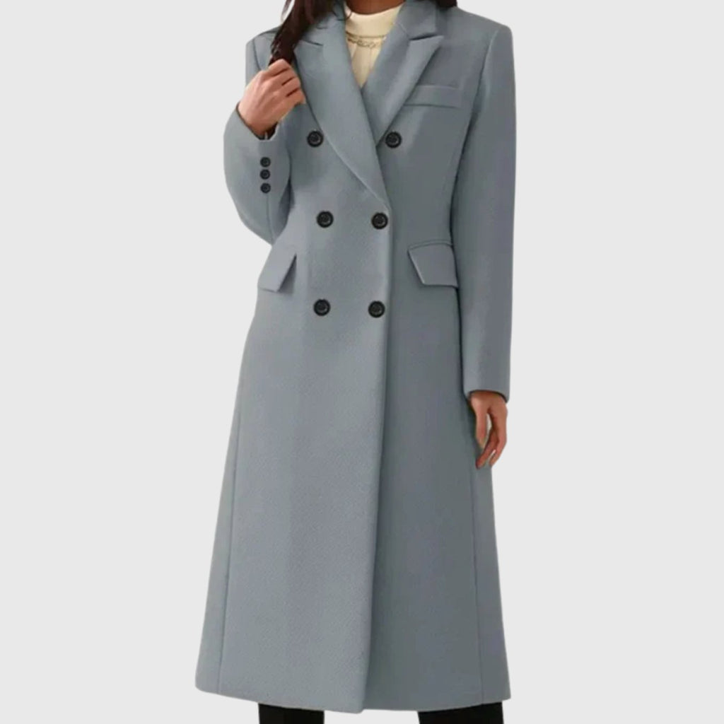 Damen Mantel Doppelreihig mit tailliertem Schnitt und eleganten Details - 2 - Jasminaboutique.com