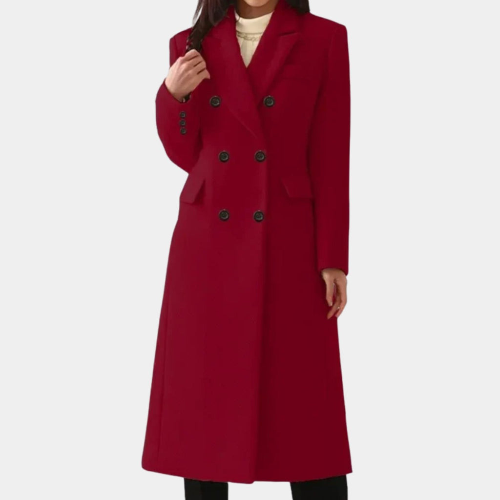 Damen Mantel Doppelreihig mit tailliertem Schnitt und eleganten Details - 5 - Jasminaboutique.com