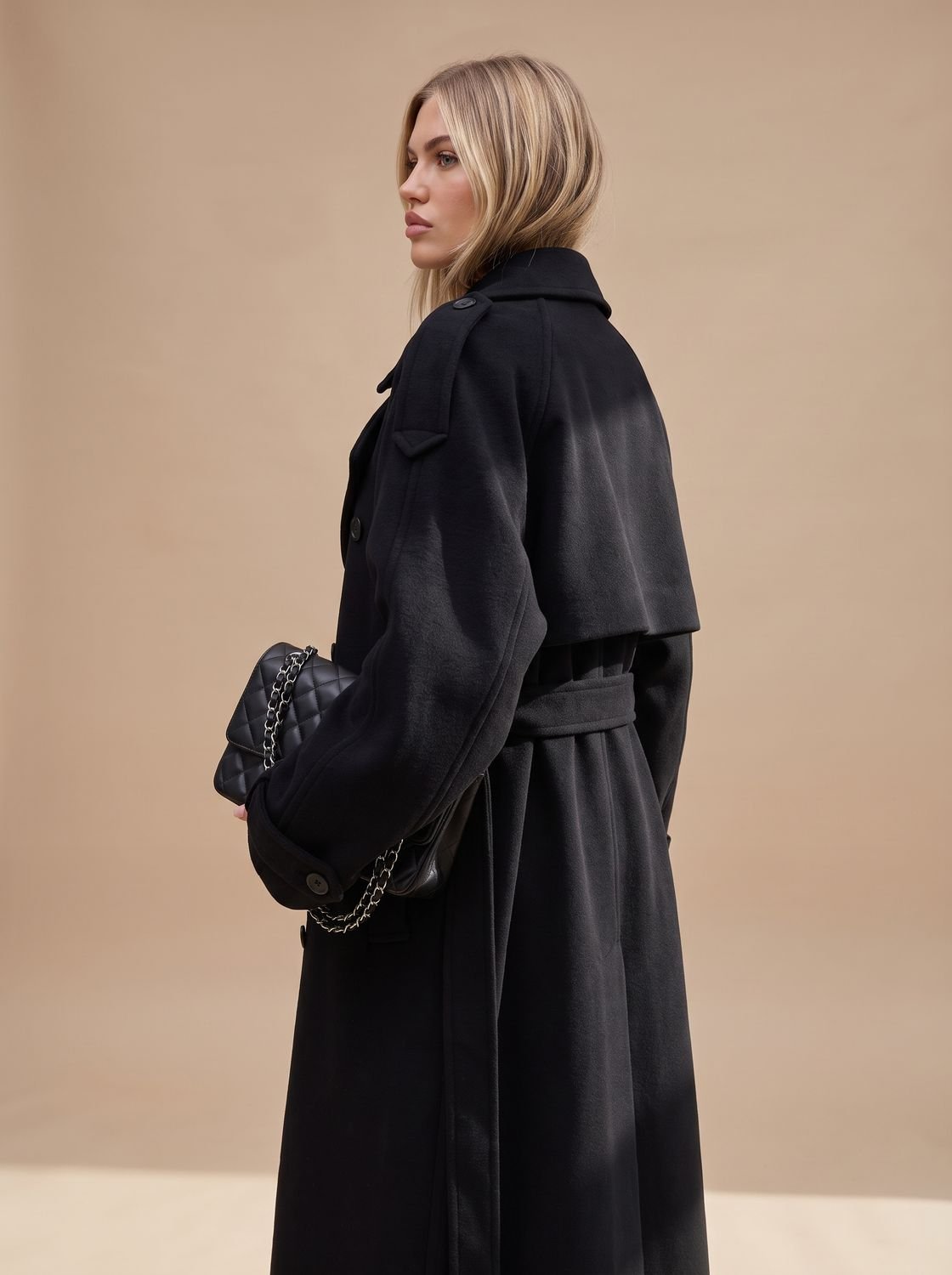 Damen Trench Coat mit Gürtel und lässigem Schnitt - 5 - Jasminaboutique.com