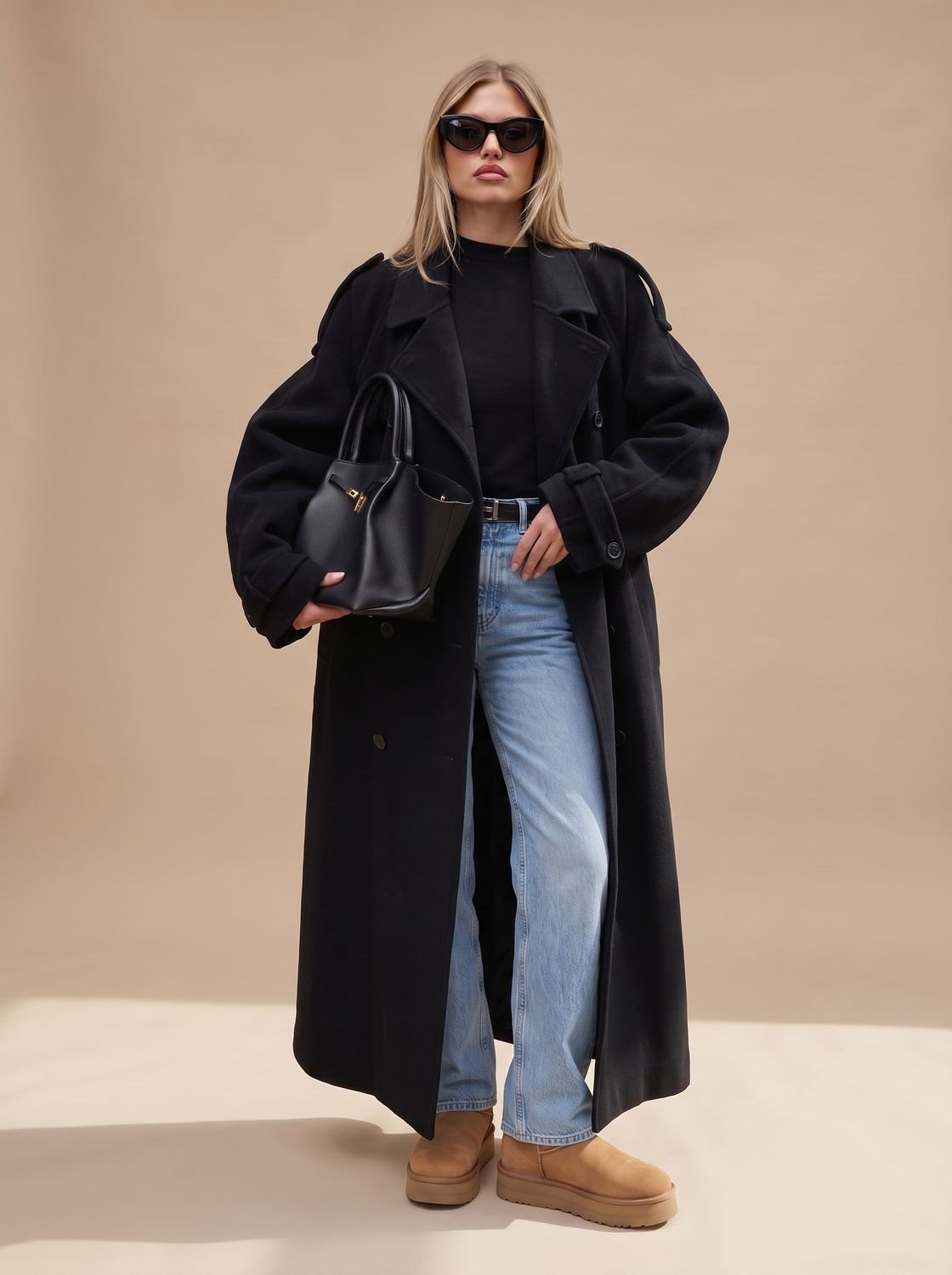 Damen Trench Coat mit Gürtel und lässigem Schnitt - 6 - Jasminaboutique.com