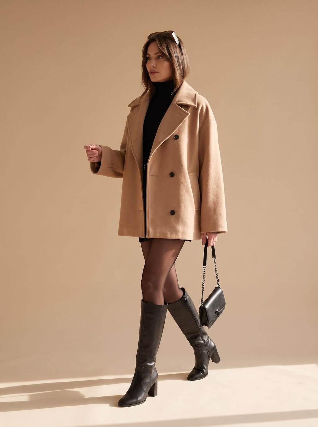 Damen Mantel mit oversized Schnitt und eleganter Knopfleiste - 3 - Jasminaboutique.com