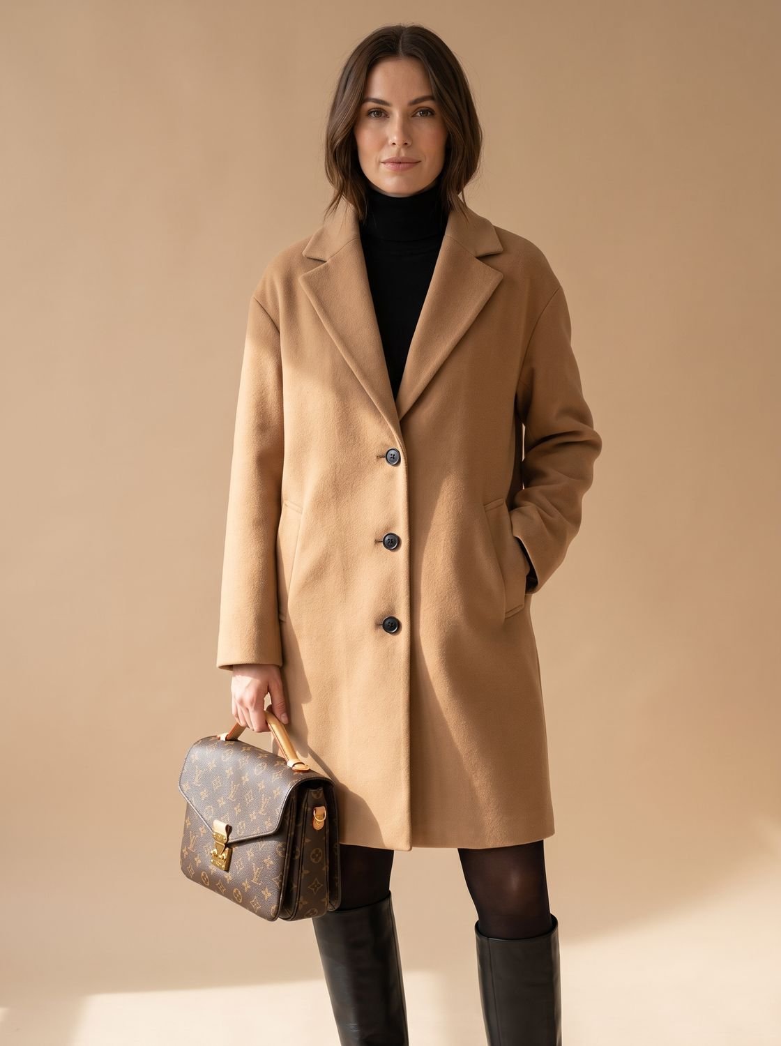 Damen Mantel mit oversized Schnitt und eleganter Knopfleiste - 4 - Jasminaboutique.com